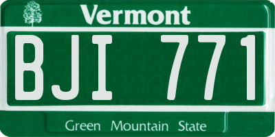 VT license plate BJI771