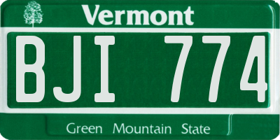 VT license plate BJI774