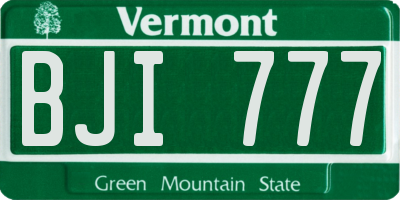 VT license plate BJI777