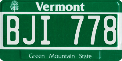 VT license plate BJI778