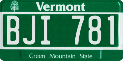 VT license plate BJI781