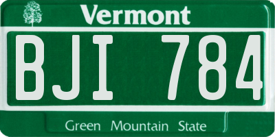 VT license plate BJI784