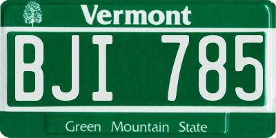 VT license plate BJI785