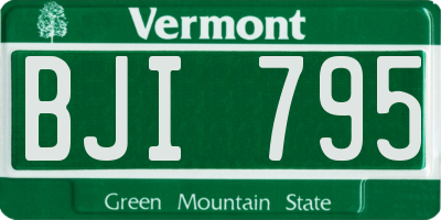 VT license plate BJI795
