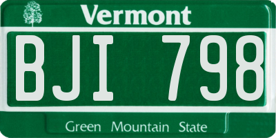 VT license plate BJI798