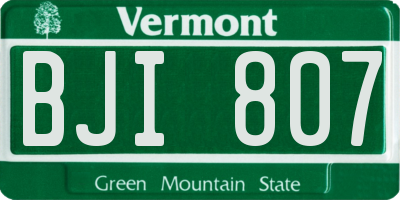 VT license plate BJI807