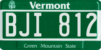VT license plate BJI812