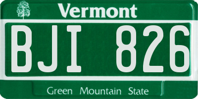 VT license plate BJI826