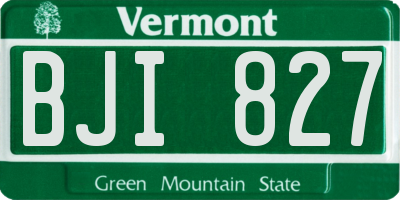 VT license plate BJI827