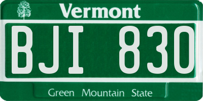VT license plate BJI830