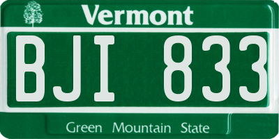 VT license plate BJI833