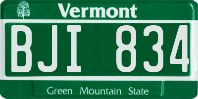 VT license plate BJI834