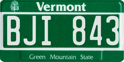 VT license plate BJI843