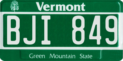 VT license plate BJI849