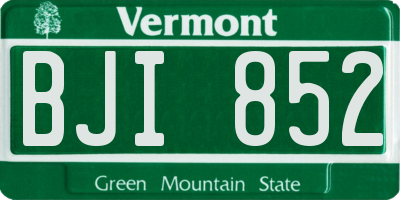 VT license plate BJI852