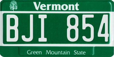VT license plate BJI854