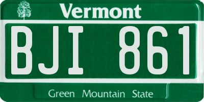 VT license plate BJI861