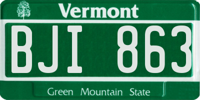 VT license plate BJI863