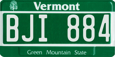 VT license plate BJI884