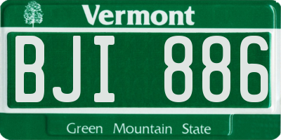 VT license plate BJI886