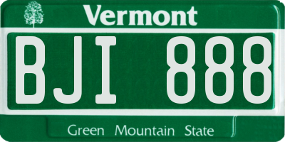VT license plate BJI888