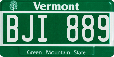 VT license plate BJI889