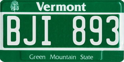 VT license plate BJI893