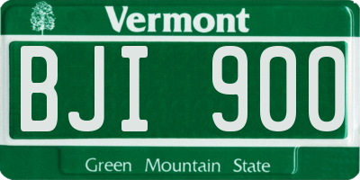VT license plate BJI900