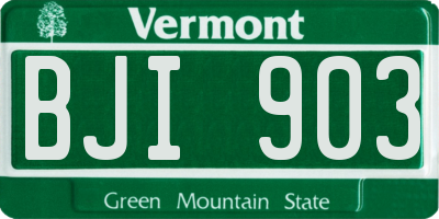 VT license plate BJI903