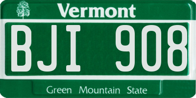 VT license plate BJI908