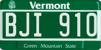 VT license plate BJI910