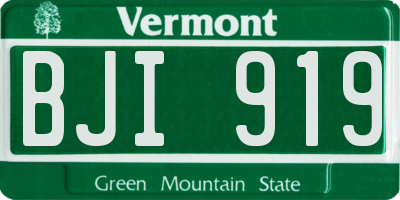 VT license plate BJI919