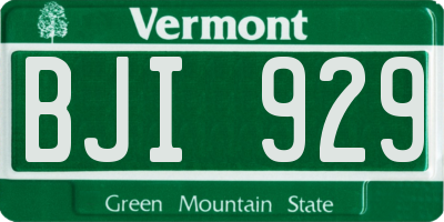 VT license plate BJI929