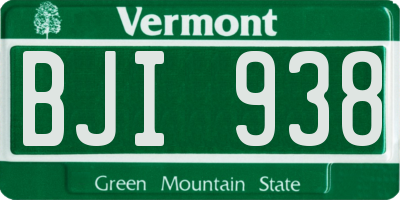 VT license plate BJI938