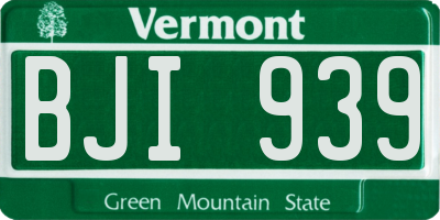 VT license plate BJI939