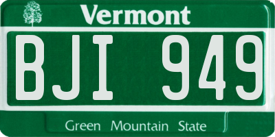 VT license plate BJI949