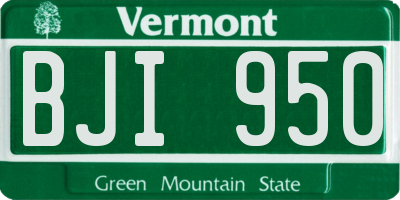 VT license plate BJI950