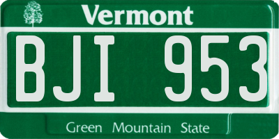 VT license plate BJI953