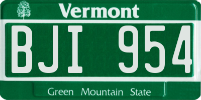 VT license plate BJI954