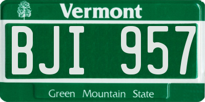 VT license plate BJI957