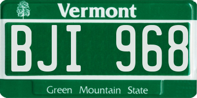 VT license plate BJI968