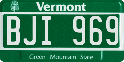 VT license plate BJI969