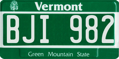 VT license plate BJI982