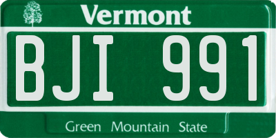 VT license plate BJI991