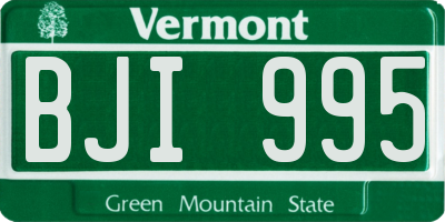 VT license plate BJI995