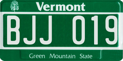 VT license plate BJJ019