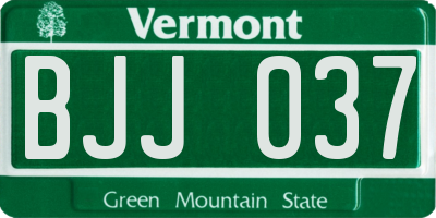 VT license plate BJJ037