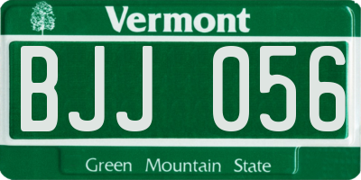 VT license plate BJJ056
