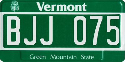 VT license plate BJJ075