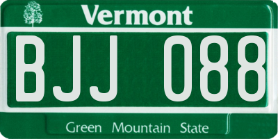 VT license plate BJJ088